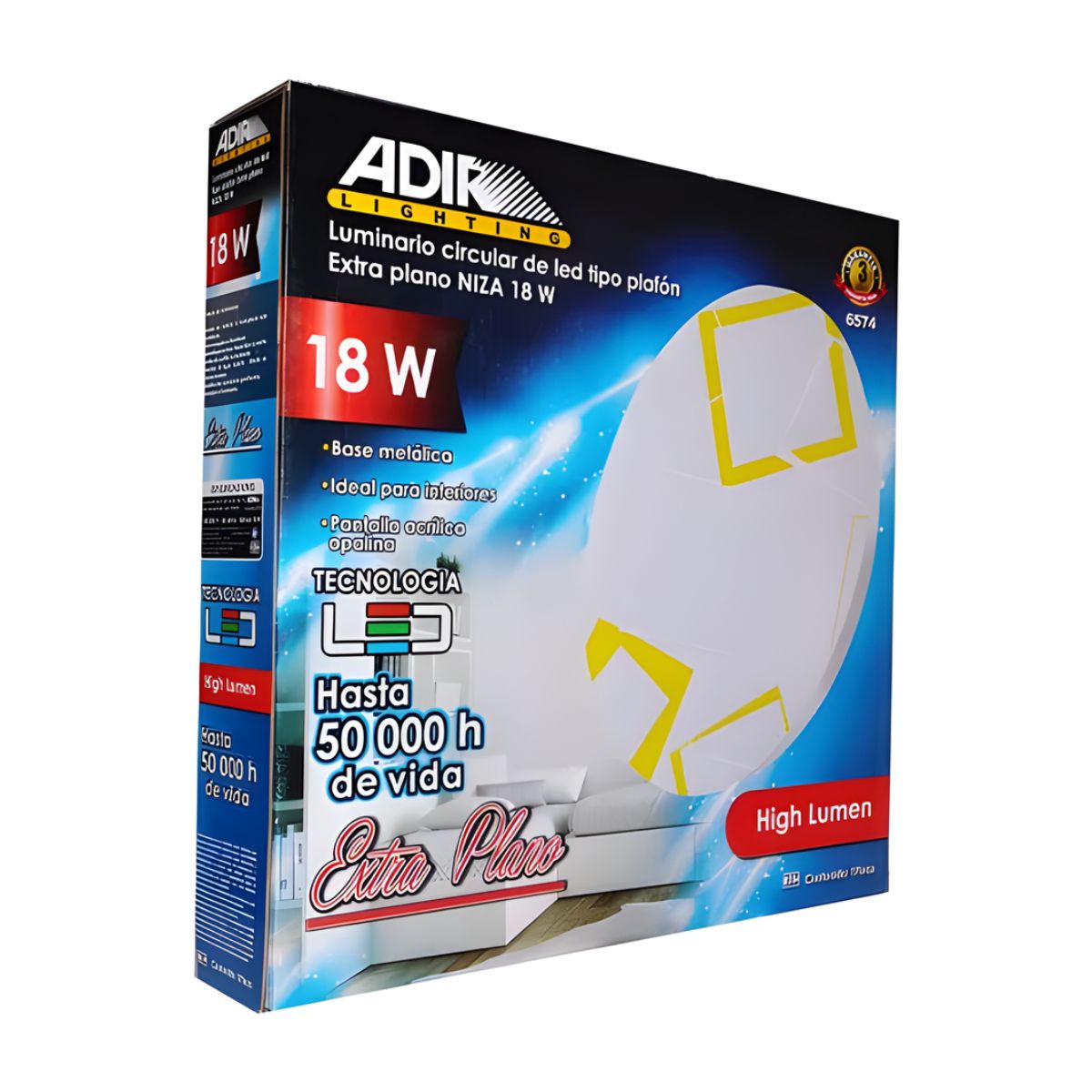 Plafon Extra Plano Niza 18W Adir