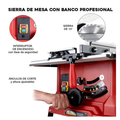 Sierra De Mesa Adir 10 Banco Profesional Ángulos Corte