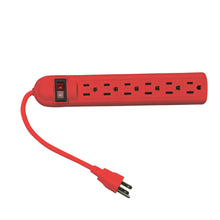 Multicontacto Con 6 Entradas Rojo Interruptor Encendido Mavr