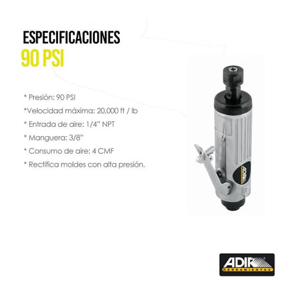 Rectificador Neumático Mototool 90 Psi Adir 850 Frecuencia