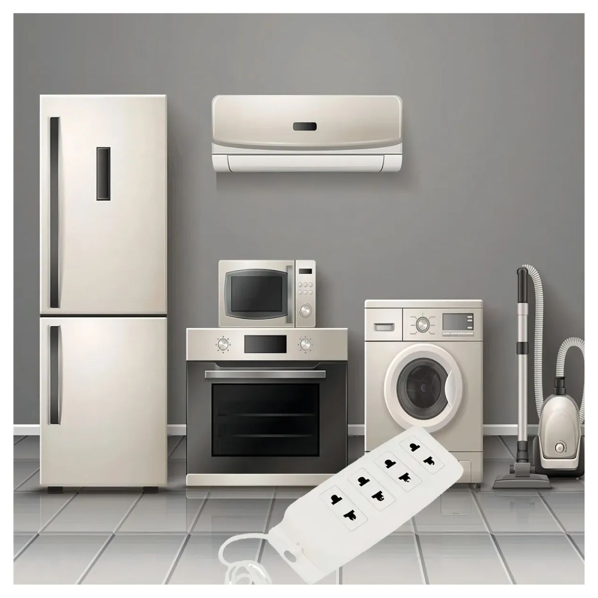 Multicontacto Cable Extensión Eléctrica 2 En 1 Doméstico