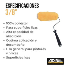 Rodillo Pintar Adir 9" Superficies Lisa
