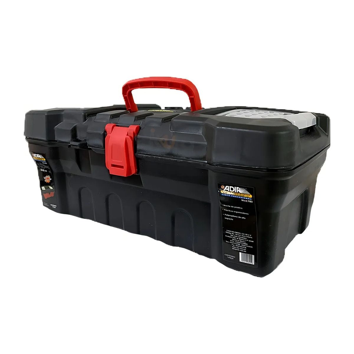 Caja Para Herramientas Con Compartimentos 16'' Adir 981 Color Negro