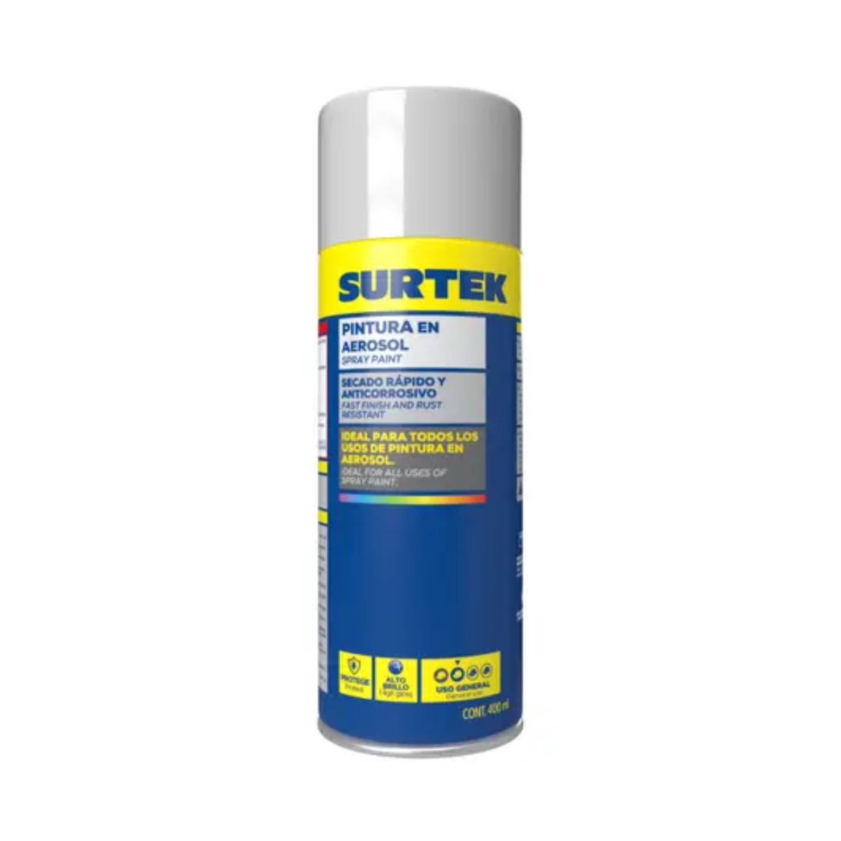 Pintura Aerosol Surtek 400 ml Color Blanco Brillante
