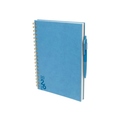 Agenda Semanal Terra 2026 Zegno Boligrafo Curpiel Colores Liso 2026