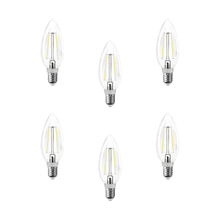 6 piezas Foco LED Aksi 2W Vela Filamentos Luz Cálida Base E12