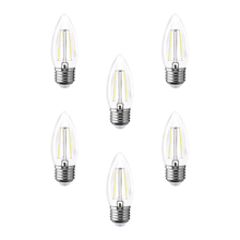 6 piezas Foco LED Filamento Tipo Vela AKSI 25W Luz Cálida Base E27