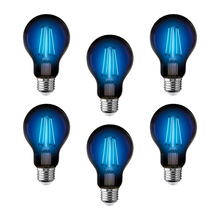 6 piezas Foco LED Aksi Filamento A19 Azul Base E27 127V