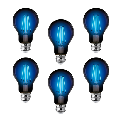 6 piezas Foco LED Aksi Filamento A19 Azul Base E27 127V
