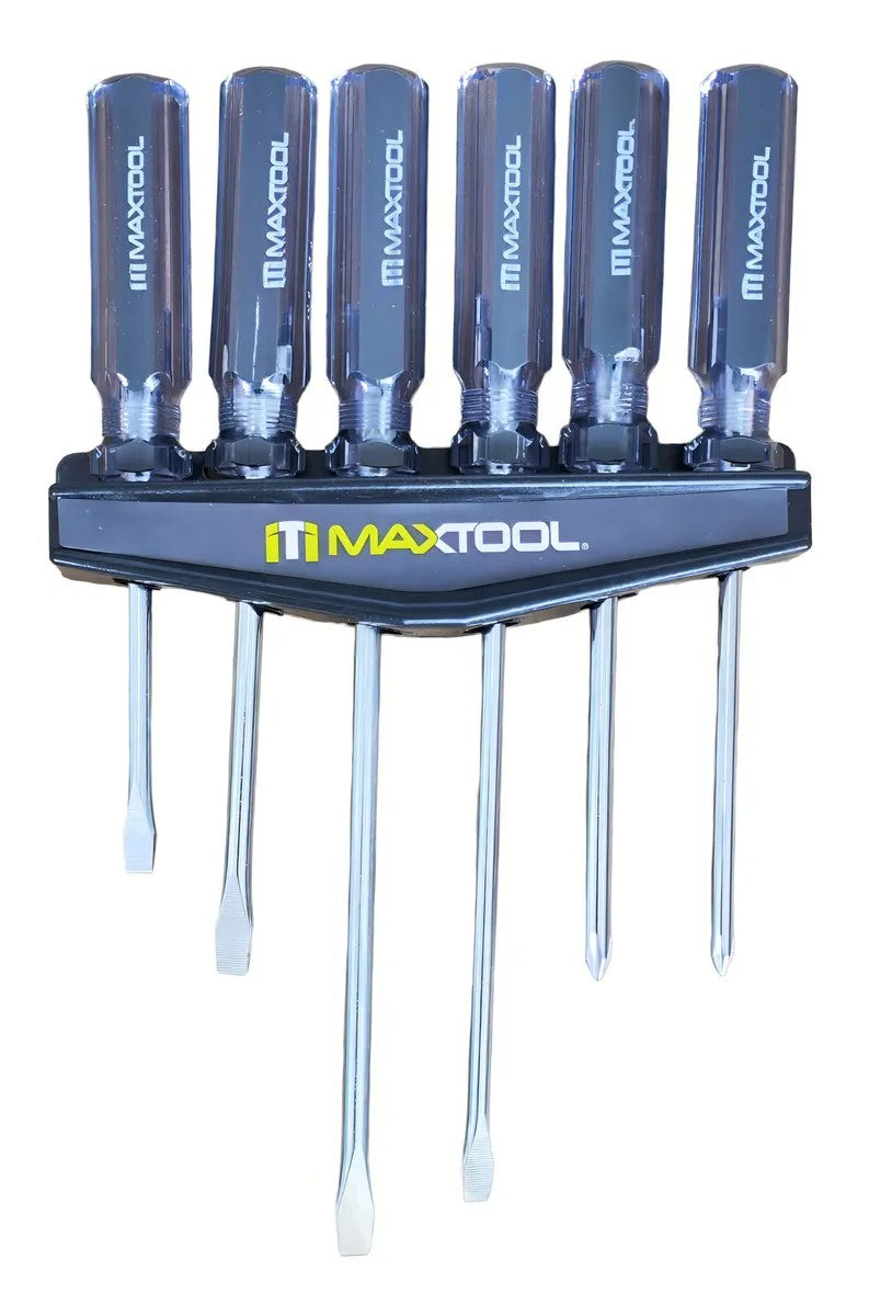 Juego de Desarmadores Mango Transparente 6 Piezas Maxtool