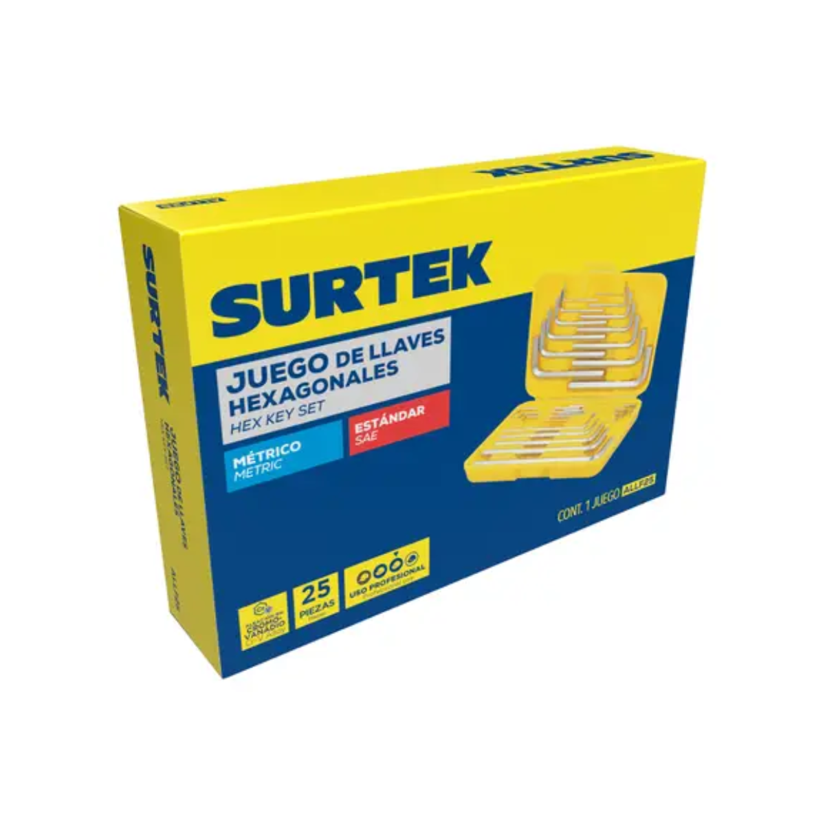 Juego Llaves Hexagonales Surtek Tipo "L" Combinadas