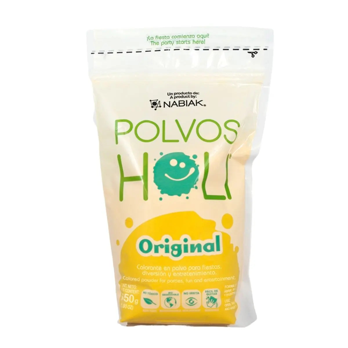 Polvos Holi Maxibolsa Original Amarillo 650gr Polvos Holi