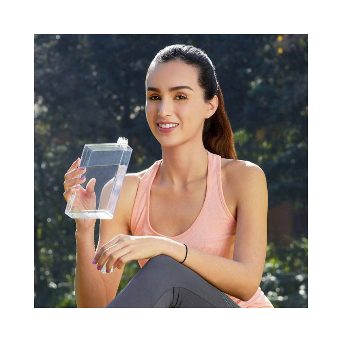 Botella Agua Plastico Transparente Rectangular 500ml