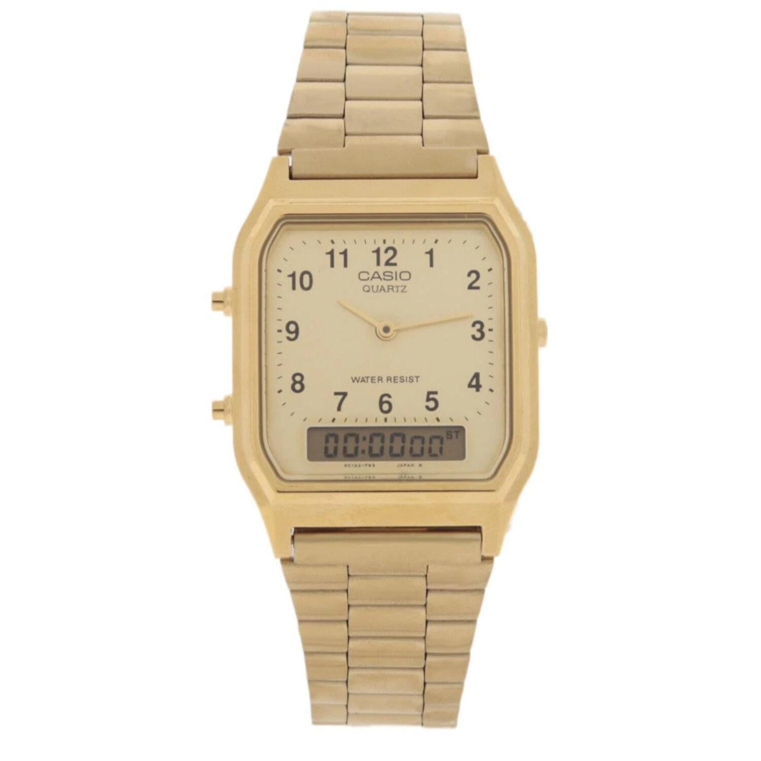 Reloj Vintage Casio Aq-230ga-9b Unisex Color Dorado