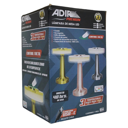 Lampara De Mesa LED 3 Temperaturas Color Dorado Adir