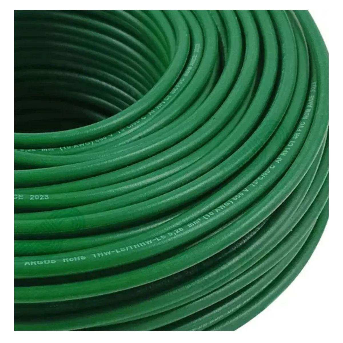 Cable 100m 600v Argos Thw-ls Thhw-ls 10awg Antiflama Verde