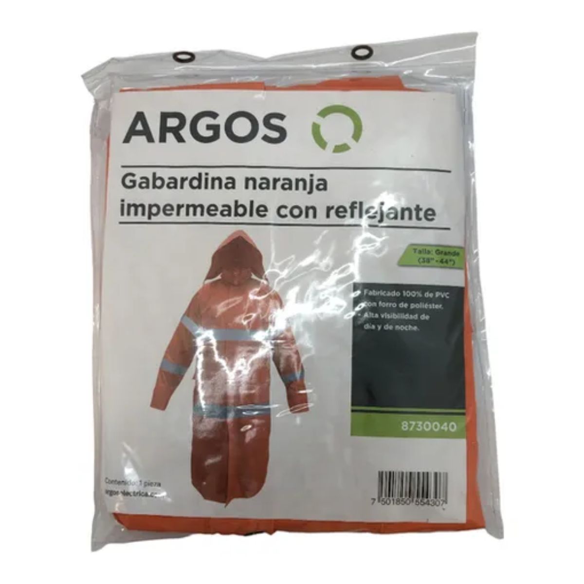Argos Gabardina Naranja Impermeable Con Reflejante Talla Grande