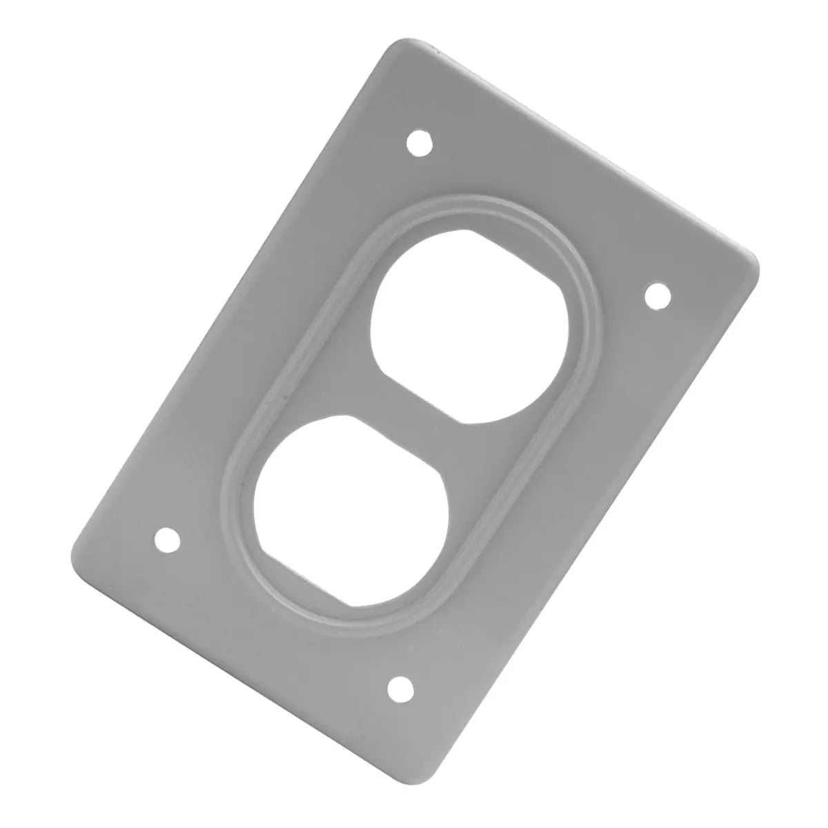 Placa De Aluminio Gris Para Receptaculo Duplex Argos - Argos - detalle