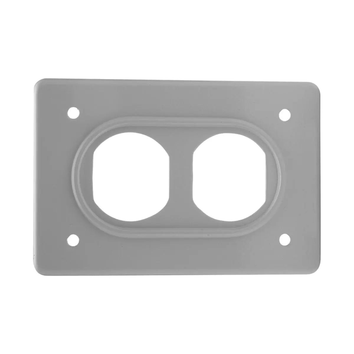 Placa De Aluminio Gris Para Receptaculo Duplex Argos - Argos - vista lateral