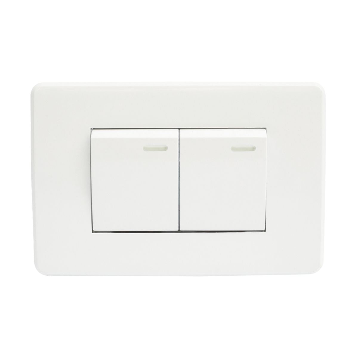 Apagador Doble Placa Blanca 36 mm Argos