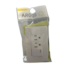 Apagador Contacto Doble Placa Blanca 24 mm Argos - Argos - vista lateral