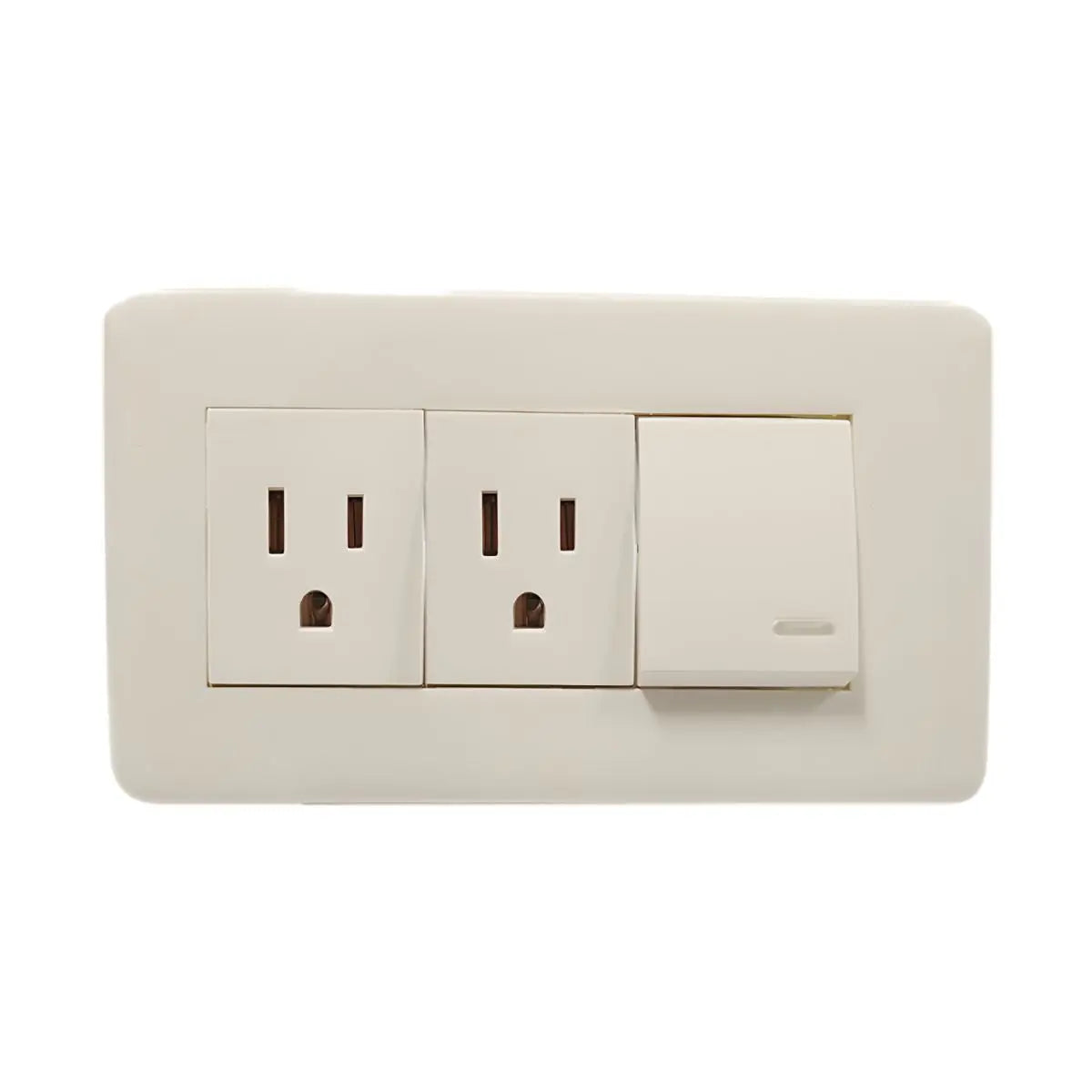 Apagador Y Contacto Doble 24 Mm Placa Marfil Línea Niza Argos - Argos - detalle