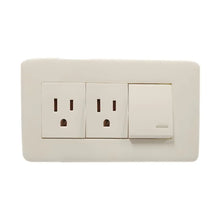 Apagador Y Contacto Doble 24 Mm Placa Marfil Línea Niza Argos - Argos - detalle