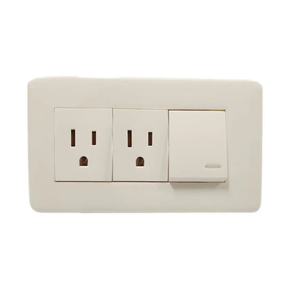 Apagador Y Contacto Doble 24 Mm Placa Marfil Línea Niza Argos - Argos - vista lateral