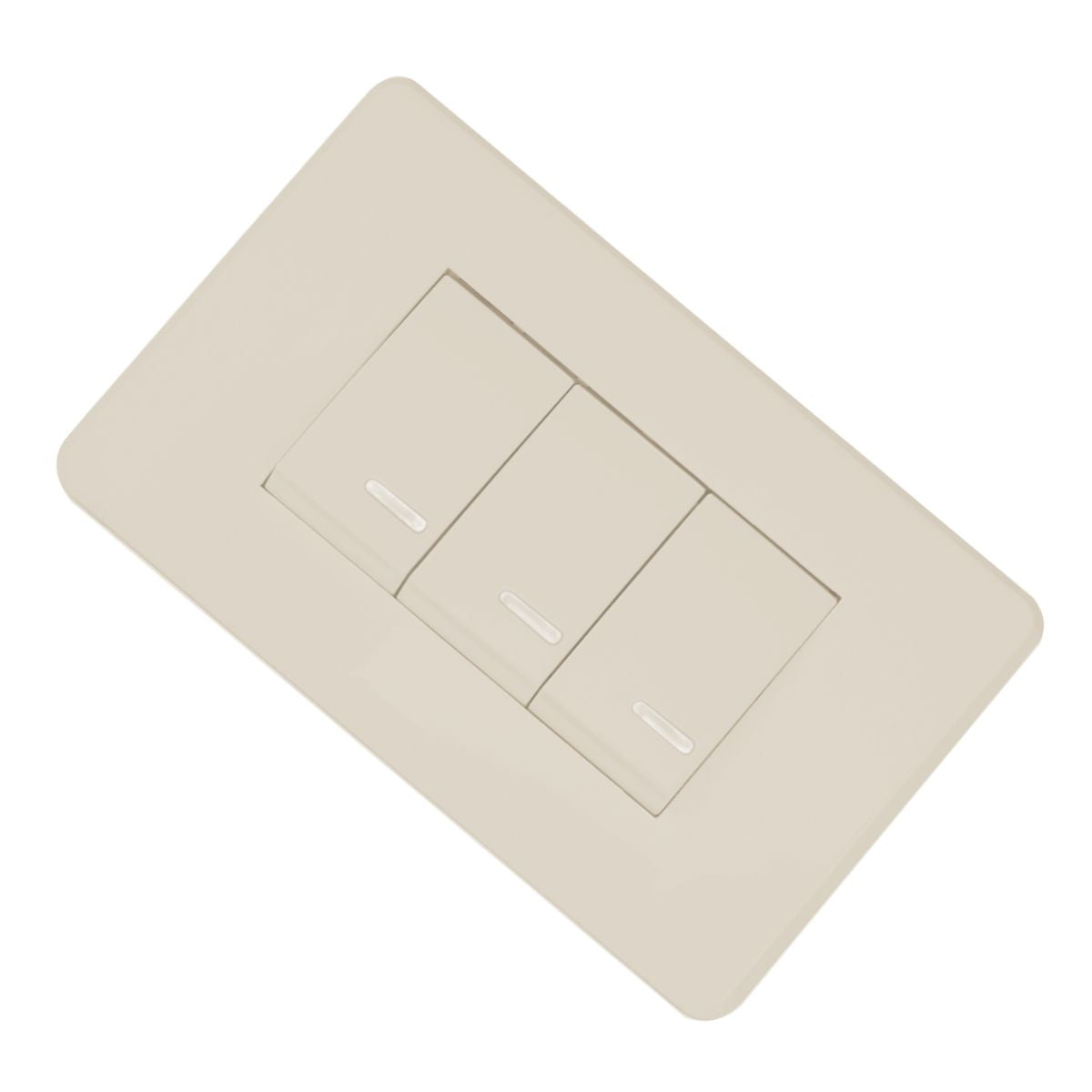 Apagador Triple Placa Marfil Línea Niza Argos