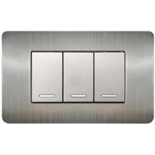 Apagador Triple Argos Versalles Placa Acero Inoxidable Plateado 24mm - Argos