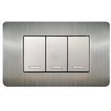 Apagador Triple Argos Placa Acero Inoxidable Versalles Plateado - Argos