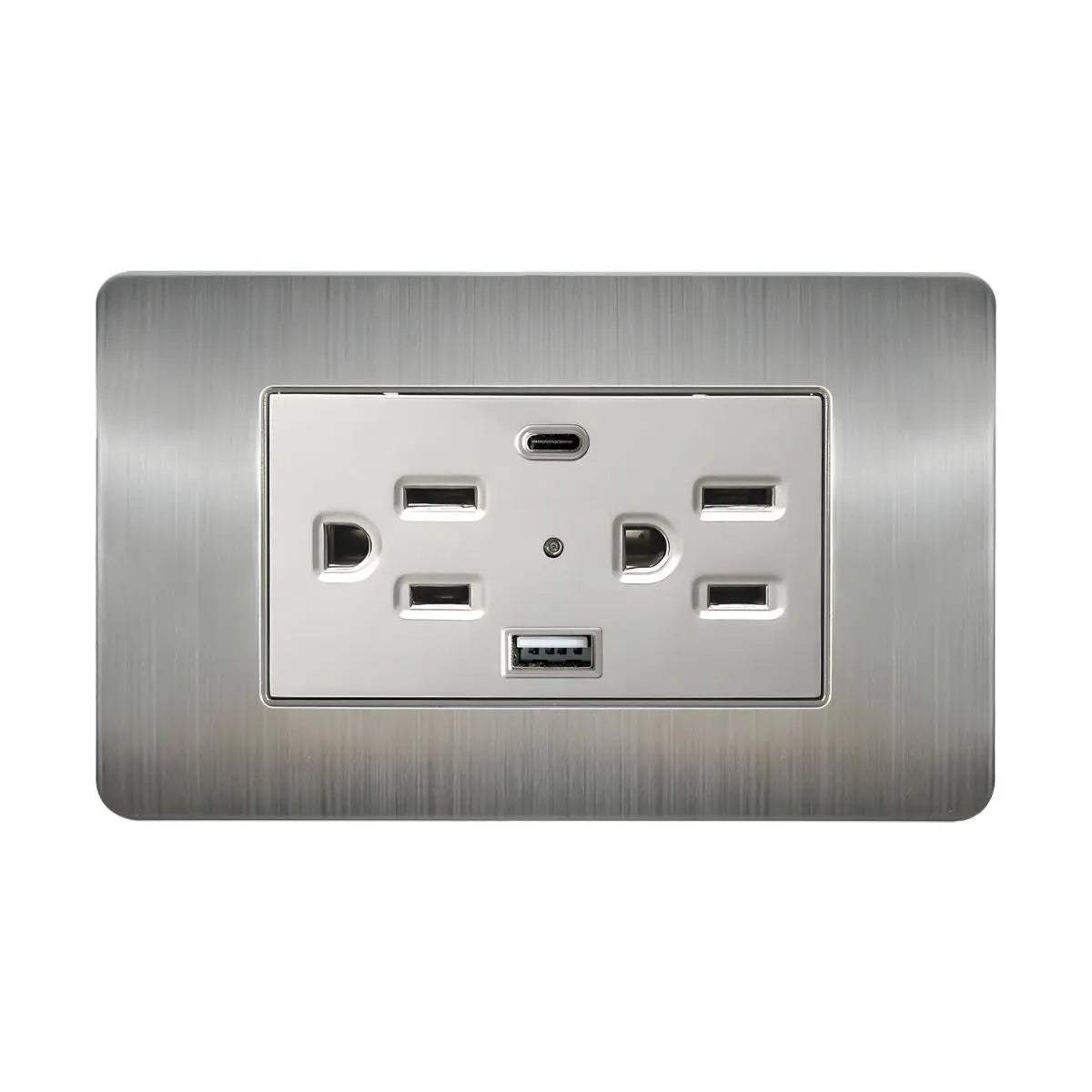 Argos Contacto Doble Aterrizado Entradas USB Tipo A C Placa Acero Inoxidable 72 mm - Argos
