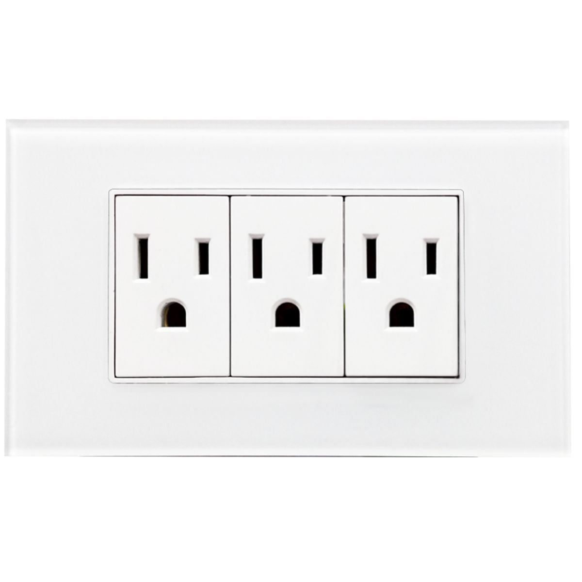 Contacto Triple Aterrizado Argos Cannes Placa Acrilico Blanco 72 mm