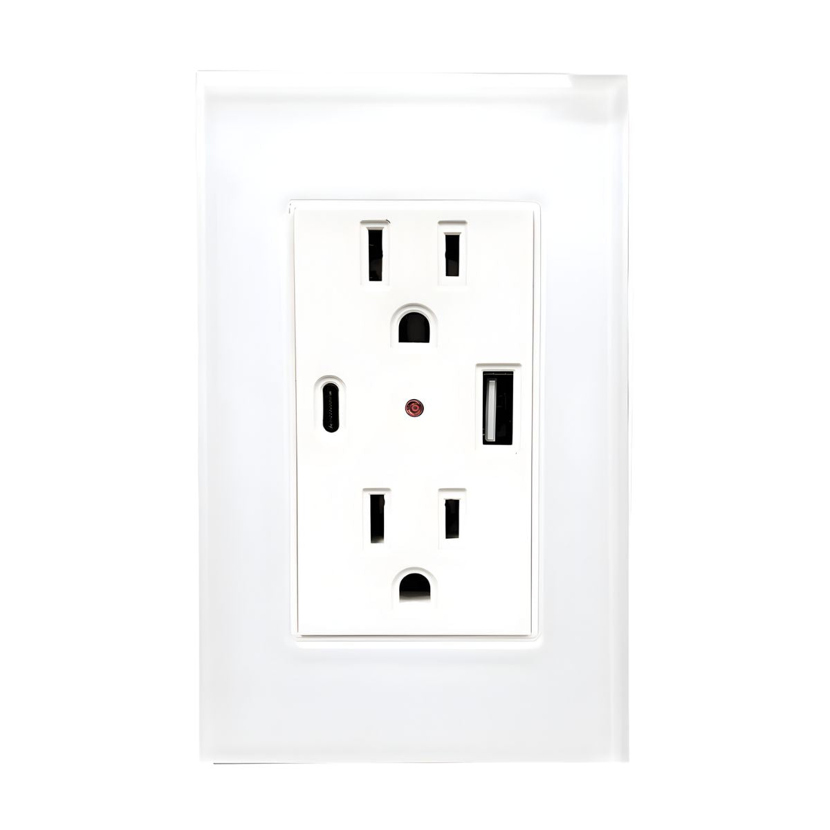 Argos Contacto Doble Aterrizado Entradas USB Tipo A C Placa Acrílico Blanca 72 mm