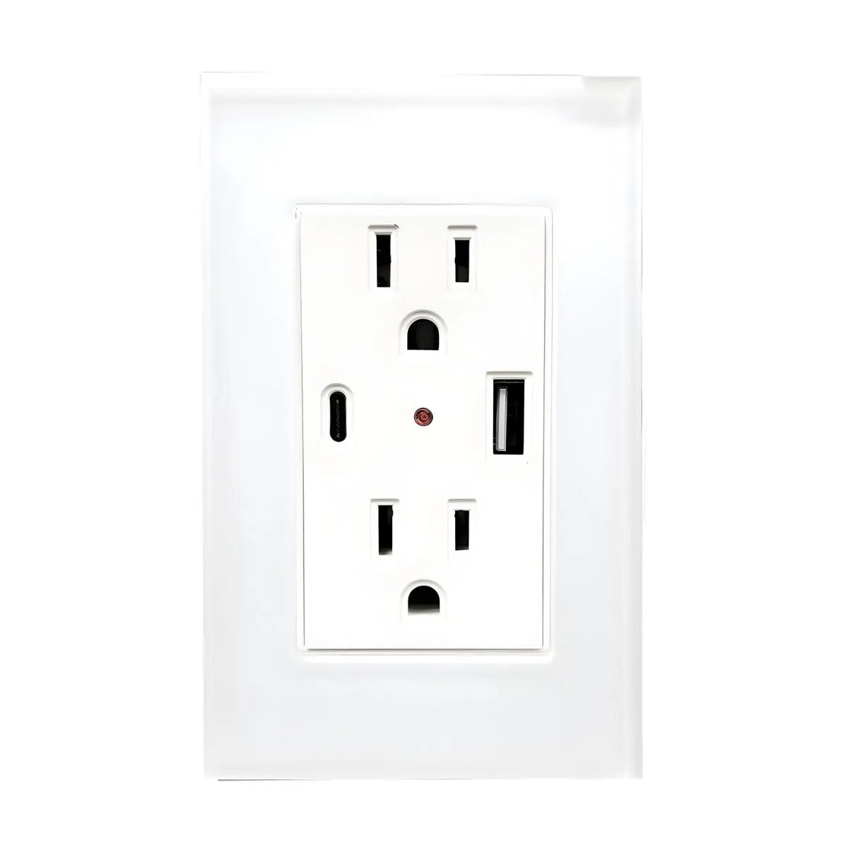 Argos Contacto Doble Aterrizado Entradas USB Tipo A C Placa Acrílico Blanca 72 mm - Argos - detalle