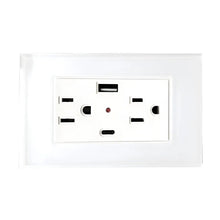 Argos Contacto Doble Aterrizado Entradas USB Tipo A C Placa Acrílico Blanca 72 mm Argos