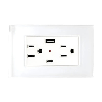 Argos Contacto Doble Aterrizado Entradas USB Tipo A C Placa Acrílico Blanca 72 mm - Argos - vista lateral