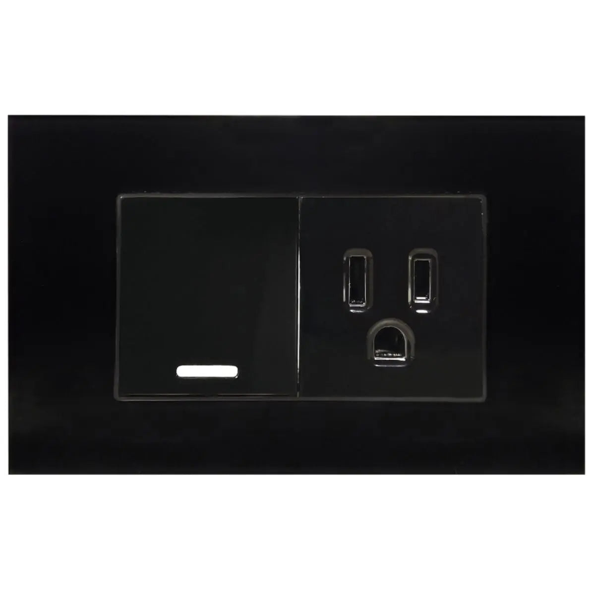 Apagador Contacto Argos Monaco Placa Acrilica Negra 36mm - Argos