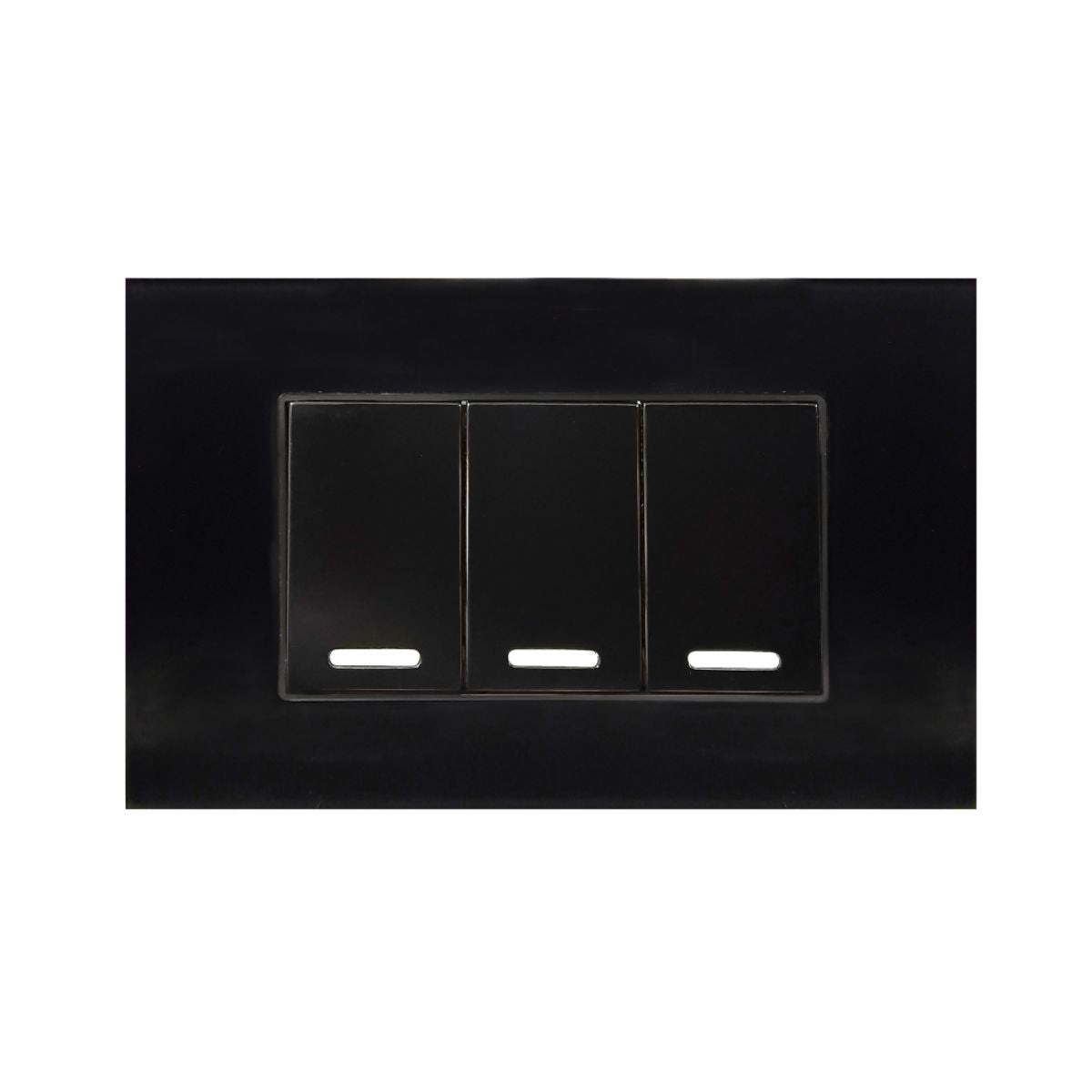 Apagador Triple Argos 2 Apagadores Escalera 1 Sencillo Placa Acrilico Negro