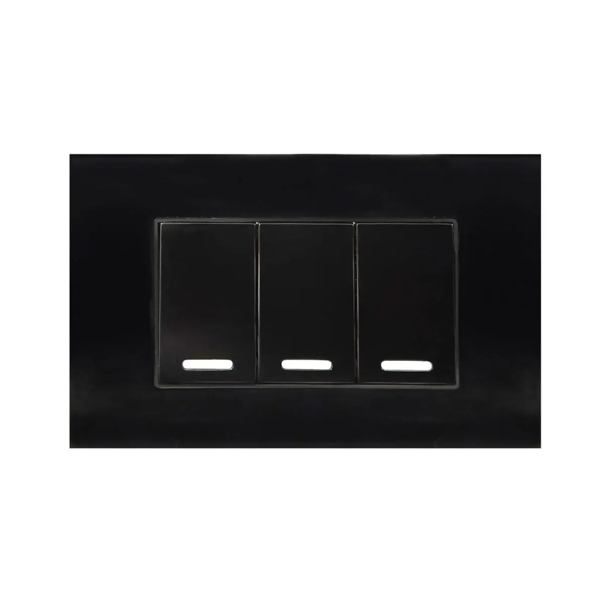 Apagador Triple Argos 2 Apagadores Escalera 1 Sencillo Placa Acrilico Negro - Argos