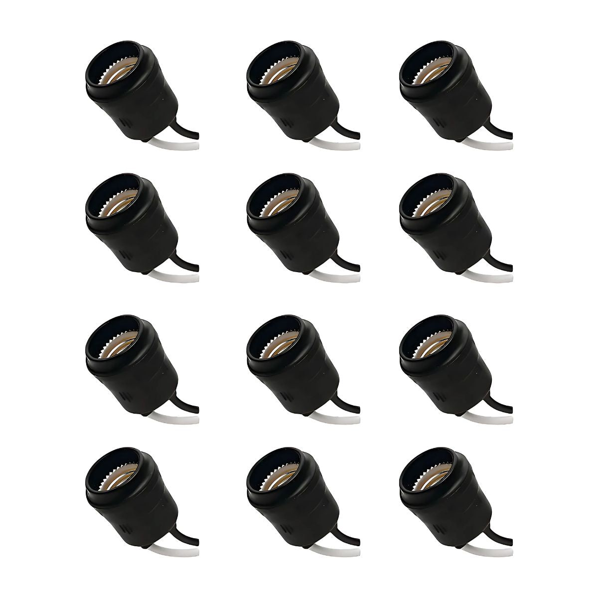 Pack 12 Portalámpara Argos Hule Intemperie 127v 660w Negro