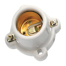 25pz Portalampara Argos Base Cuadrada Ceramica 127v Blanco