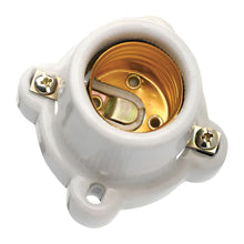 25pz Portalampara Argos Base Cuadrada Ceramica 127v Blanco