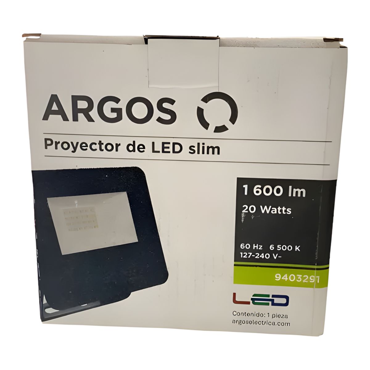 Argos Proyector LED Slim 20 W 127 V~ 60 Hz 6,500 K 1,600 lm