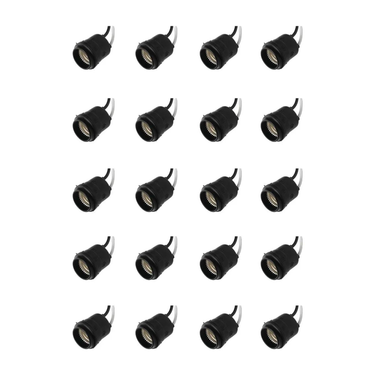 20 Pz Portalampara Argos Hule Intemperie Negro