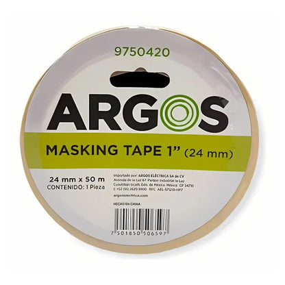 Cinta Masking Tape Argos 24mmx50m Uso General Papel Crepado Argos