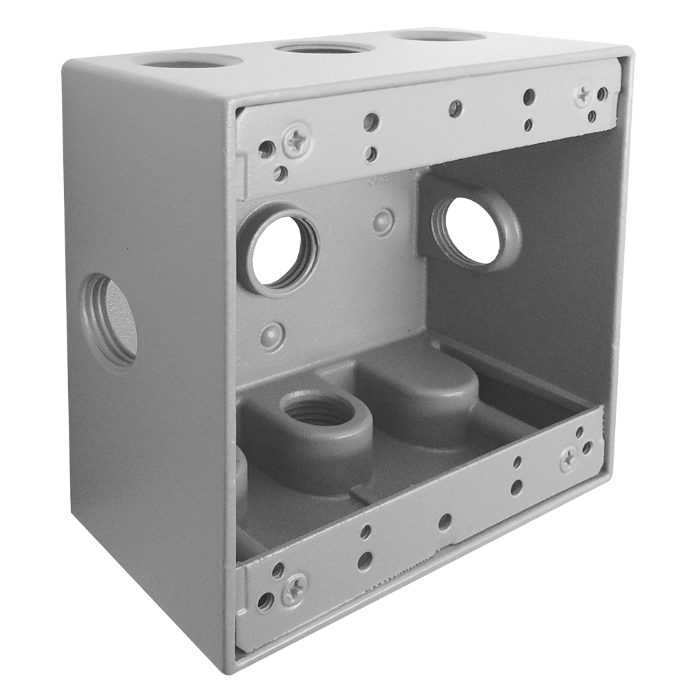 Caja Cuadrada De Aluminio 4” X 4” Con 9 Orificios De 3/4” Argos