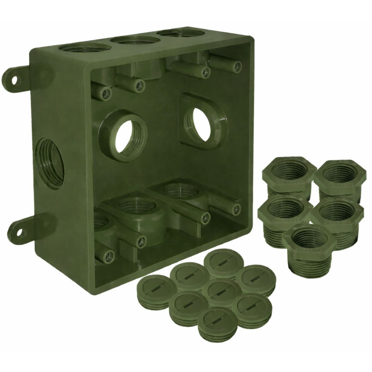 Caja Cuadrada Argos No Metalica Aplicaciones Electricas Iluminacion Verde