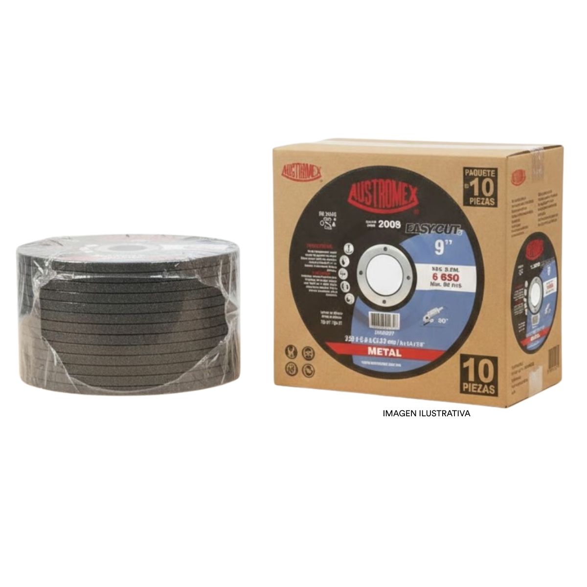 10pz Disco Abrasivo Desbaste Metal Austromex 230 x 6.4 x 22.23 mm