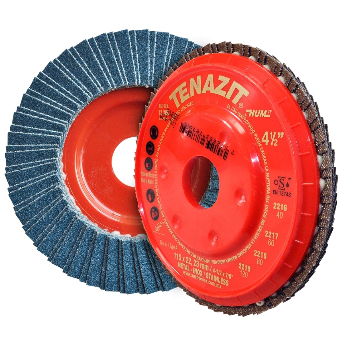 5pz Disco Laminado Zirconio Tenazit 2219 G120 115x22.23mm